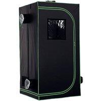 NESTLUNE Mylar Hydroponic Grow Tent w/ Floor Tray in Black | Size: 100 cm x 80 cm
