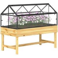 NESTLUNE Raised Garden Bed with Polycarbonate Panel in Natural | Size: 1.25kg