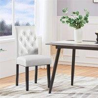 KORVIXA White Dining Chairs Set of 2 Faux Leather | Size: 0.6m2