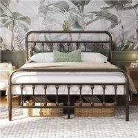 KORVIXA 5ft King Vintage Iron Platform Bed in Bronze