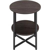 KORVIXA Small Round Sofa Side Table in Brown | Size: 0.6m2
