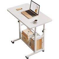 KORVIXA Computer Table Height Adjustable Rolling Laptop Desk in White | Size: 0.6m2