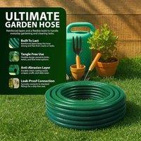 FLAVORA 75m HEAVY DUTY REINFORCED BRAIDED PVC WATERING HOSEPIPE REEL GREEN | Size: 100g