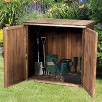 SPETLEK Garden Tool Shed Wooden Garage Storage Shed with Double Doors in Brown | Size: 0.6m2