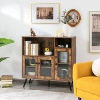 SPETLEK Kitchen Storage Cabinet Wood Buffet Sideboard Cupboard in Brown | Size: 0.6m2
