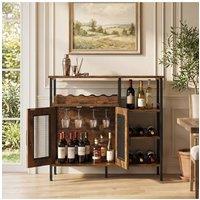 Living and Home Vintage Wine Bar Cabinet with Detachable Wine Rack in Brown