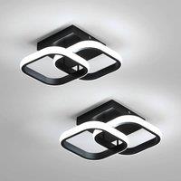 Pheashine 2 Pack Black Square LED Ceiling Light, 22W 6500K Cool White, 23238.5cm