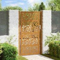 Berkfield Home Garden Gate 105x180 cm Weathering Steel Leaf Design in Brown
