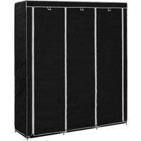 Berkfield Home Wardrobe with Compartments & Rods Black 150x45x175 cm Fabric | Size: 150 x 45 x 175 cm