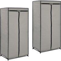 Berkfield Home Wardrobes 2 pcs Grey 75x50x160 cm | Size: 75 x 50 x 160 cm