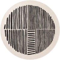 Ted Baker Bounds Flatweave Reversible Indoor Outdoor Round Rug Abstract in Black | Size: 200 cm diameter