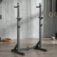 STILVORA Adjustable Squat Rack with Dip Station in Black