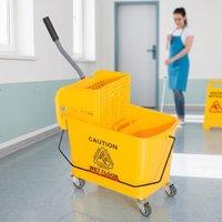 STILVORA 20 L Mop Bucket with Wringer & Water Separation Panel in Yellow