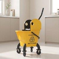 STILVORA 26 Litre Mop Bucket with Wringer & Mop in Yellow