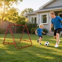 STILVORA Football Rebounder Net with Adjustable Angles in Red