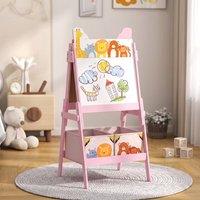 STILVORA Children's Easel with Storage Boxes, Pink