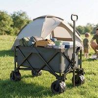 STILVORA Folding Trolley with Telescopic Handle in Grey