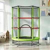 STILVORA Children's Trampoline 140 cm with Enclosure Net in Green