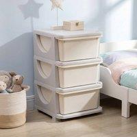 STILVORA Children's Storage Unit with 3 Drawers, Cream