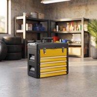 STILVORA Yellow Metal Toolbox with 4 Drawers & Top Tray