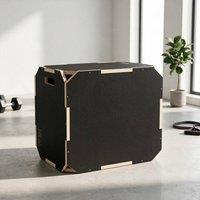 STILVORA Plyo Box with 3 Height Settings & Anti-Slip Surface in Black