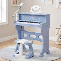 STILVORA Children's Keyboard with Microphone & Stool in Blue