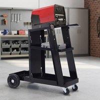 STILVORA Black Welder Trolley with Slanted Top Shelf