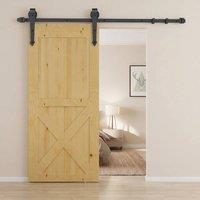 STILVORA Sliding Door Kit for Single Wooden Door in Brown