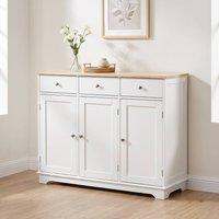 STILVORA Sideboard with Adjustable Shelves & Drawers in White