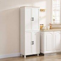 STILVORA Freestanding Storage Cabinet with 4 Doors & Shelves in White
