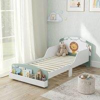 STILVORA Junior Bed with Storage & Side Rails in Green