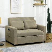 STILVORA Taupe Velvet Sofa Bed with Side Pockets