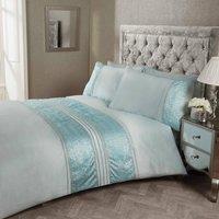 Rapport Home Aurora Polycotton Duvet Cover Set With Pillowcase in Duck Egg Blue | Size: Super King