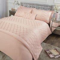 Rapport Home Monaco Polycotton Duvet Cover Set With Pillowcase in Dusty Pink | Size: Super King
