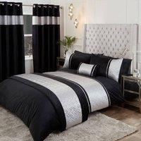 Rapport Home Capri Polycotton Duvet Cover Set With Pillowcase in Silver | Size: King