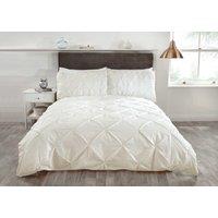 Rapport Home Pintuck Balmoral Duvet Cover Set in Cream | Size: Super King