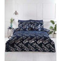 Rapport Home Como Polycotton Duvet Cover Set with Pillowcase in Navy | Size: Double