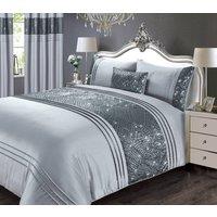 Rapport Home Charleston Polycotton Duvet Cover Set with Pillowcase in Grey | Size: Super King