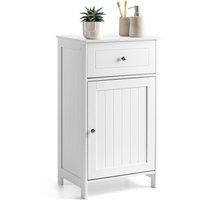 Christow Bathroom Drawer Cabinet Wooden White Single Door Storage Cupboard Unit