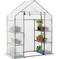 Christow Walk In Greenhouse Garden Grow House Reinforced Cover 4 Shelves Large 6ft in Clear
