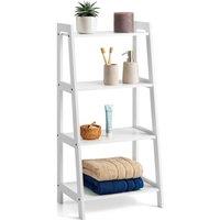 Christow Ladder Shelf Unit 4 Tier Storage Display Stand Rack Home Bathroom in White