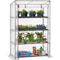 Christow 4 Tier Garden Growhouse Steel Frame Greenhouse PE Cover Shelves | Size: Large