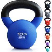 Core Balance Cast Iron Kettlebell Weight Neoprene Coated Home Gym Fitness 4-20kg in Blue | Size: 10kg