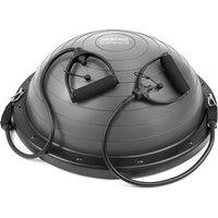Core Balance Trainer Dome Rehab Wobble Ball Board With Resistance Bands in Grey