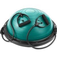 Core Balance Trainer Dome Rehab Wobble Ball Board With Resistance Bands in Teal