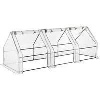 Christow Growhouse Tunnel Greenhouse Large Garden Polytunnel Grow House 3 Section