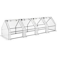 Christow Growhouse Tunnel Greenhouse Large Garden Polytunnel Grow House 4 Section