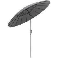 Christow 2m Shanghai Parasol Garden Umbrella Tilting Sunshade UV Resistant in Grey