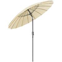 Christow 2m Shanghai Parasol Garden Umbrella Tilting Sunshade UV Resistant in Cream