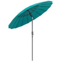 Christow 2m Shanghai Parasol Garden Umbrella Tilting Sunshade UV Resistant in Turquoise